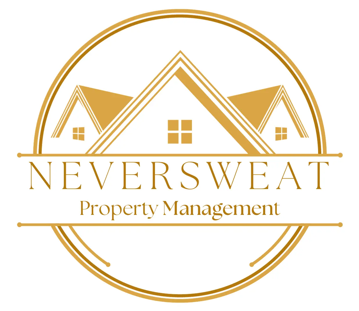 A logo of neversweat property management